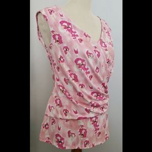 ❤️ MAKE OFFER: Ann Taylor Pink Floral Sleeveless Top